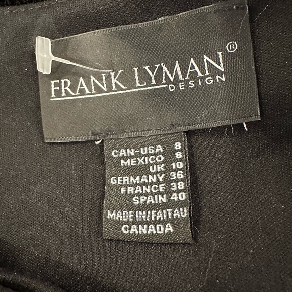 Frank Lyman LBD gold sequin Black dress SZ 8 - Picture 4 of 4